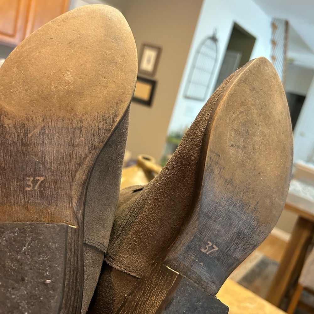 Chocolat Blu Taupe Brown Western Ankle Boots - Picture 4 of 11